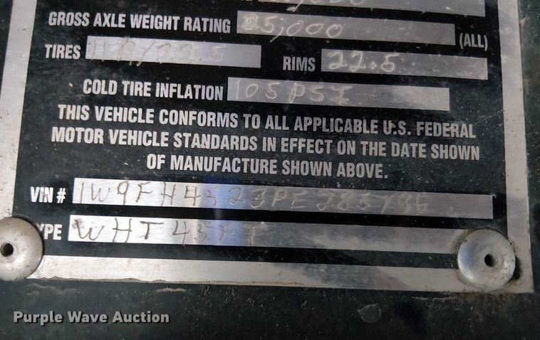 image for item DT4611 2023 Wade WHT45FT side curtain trailer