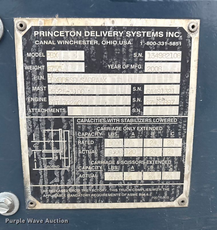 image for item DT4612 2008 Princeton PBX forklift