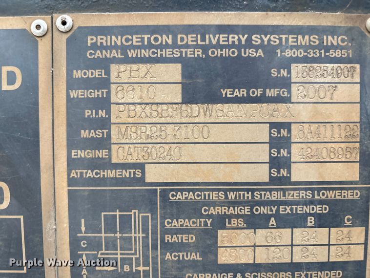 image for item DT4613 2007 Princeton PBX forklift