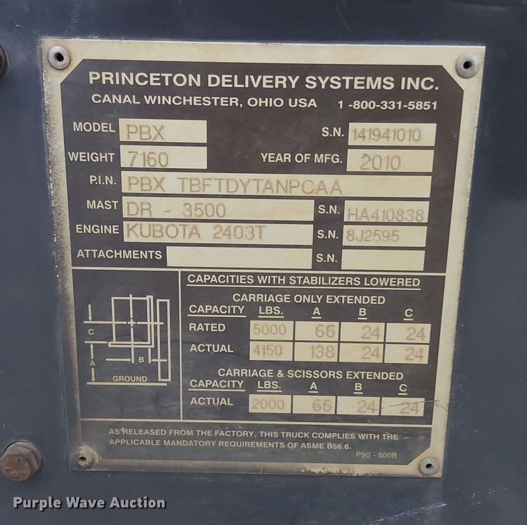 image for item DT4614 2010 Princeton PBX forklift
