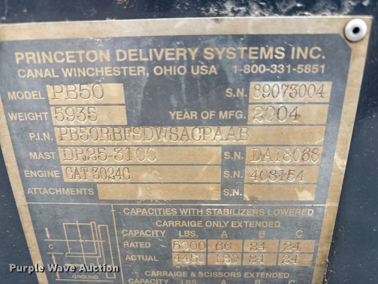 image for item DT4616 2004 Princeton PB50 forklift