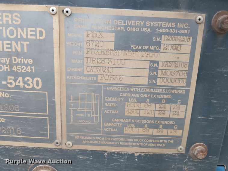 image for item DT4617 2006 Princton PBX forklift