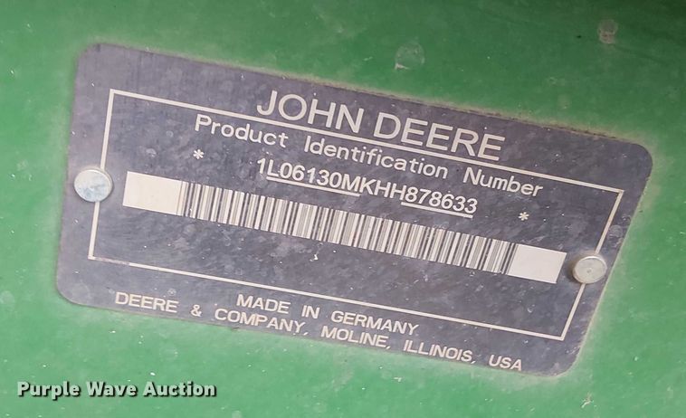 image for item DT4644 2017 John Deere 6130M MFWD tractor
