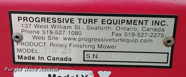image for item DT4646 2018 Progressive Turf Equipment TDR-22 batwing finish mower