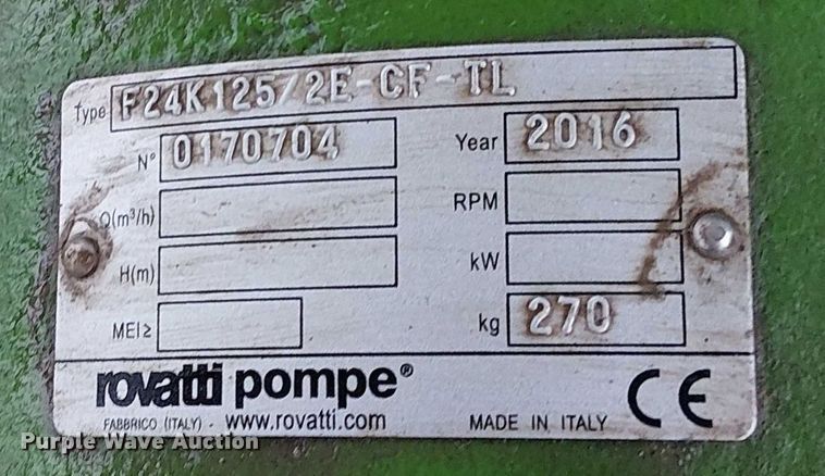 image for item DT4684 2016 Irrigation pump