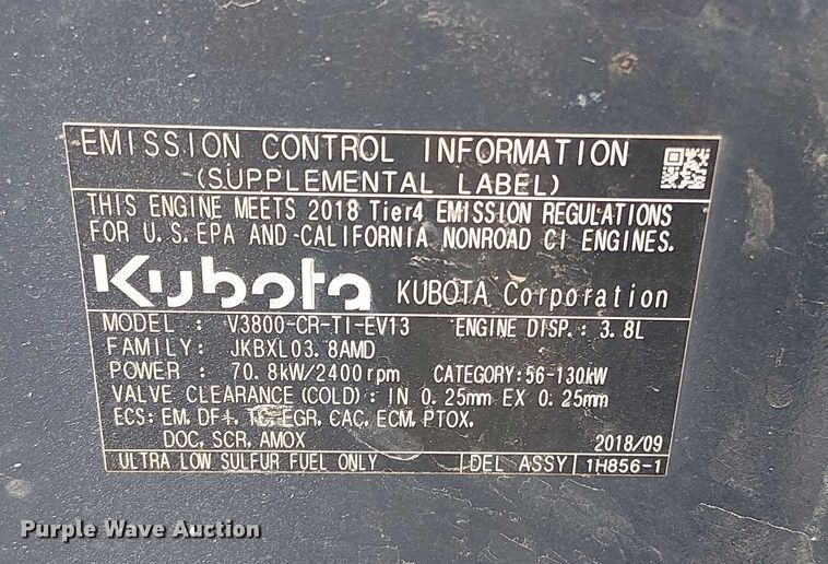 image for item DT4702 2019 Kubota SVL95-2S tracked skid steer loader