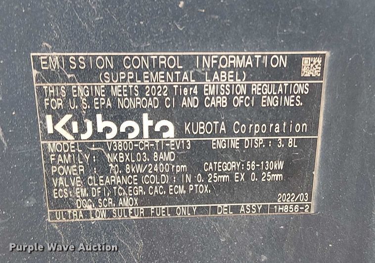 image for item DT4707 2022 Kubota SVL 97-2 tracked skid steer loader