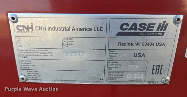 image for item DT4724 2018 Case IH 3162 flex draper head