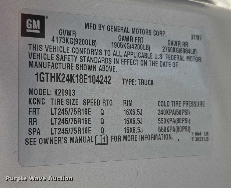 image for item DT4738 2008 GMC Sierra pickup truck