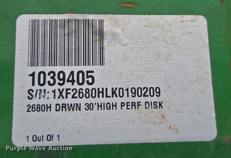 image for item DU2571 2019 John Deere 2680H disk