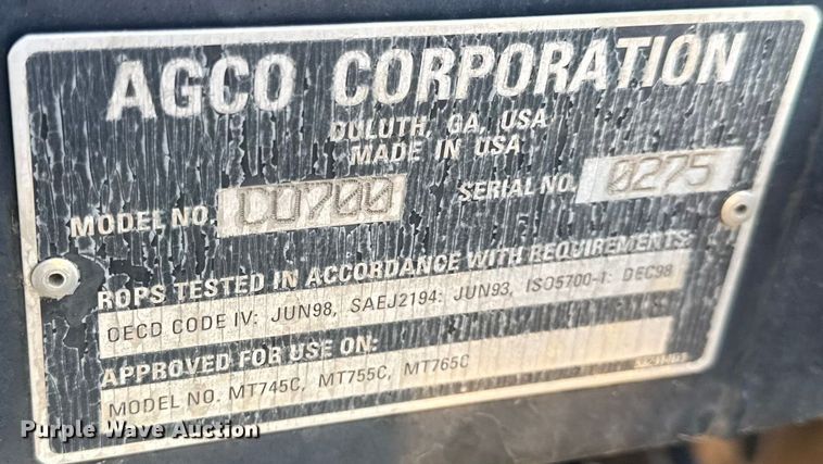 image for item DW6688 2009 Challenger MT765C tractor