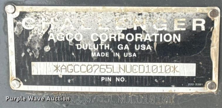 image for item DW6688 2009 Challenger MT765C tractor