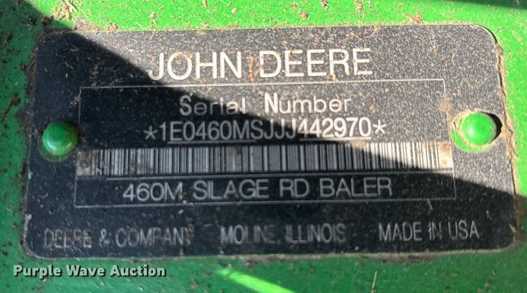image for item DW7280 John Deere 460M Silage round baler