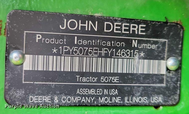image for item EA2575 2015 John Deere  5075E MFWD tractor
