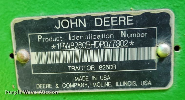 image for item EA2577 2013 John Deere  8260R MFWD tractor