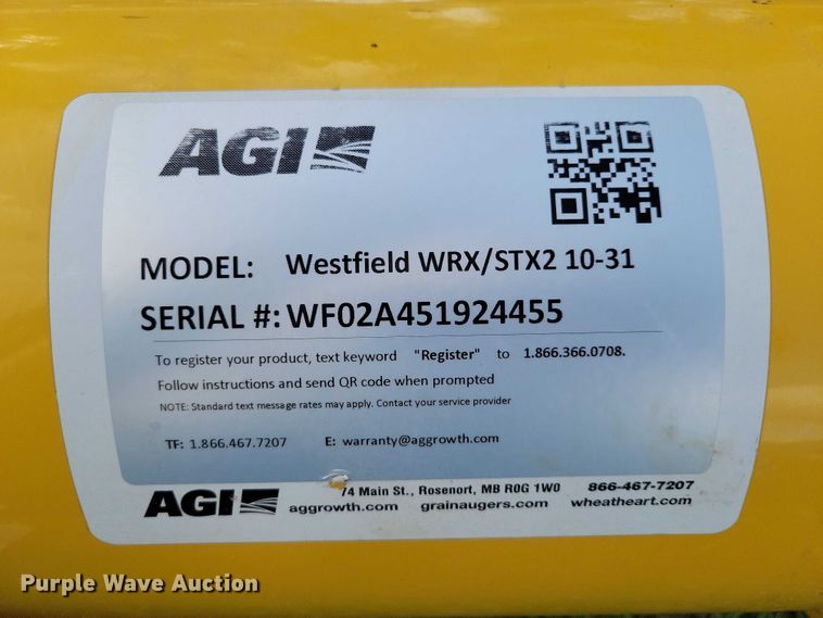 image for item EA2582 2019 Westfield WRX 10-31 auger