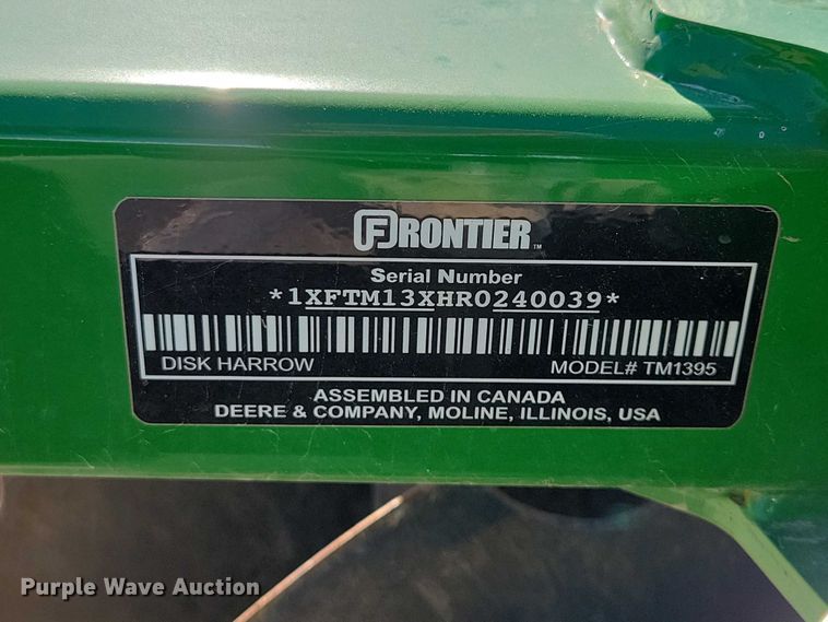 image for item EA2694 Frontier  TM1395 tandem disk