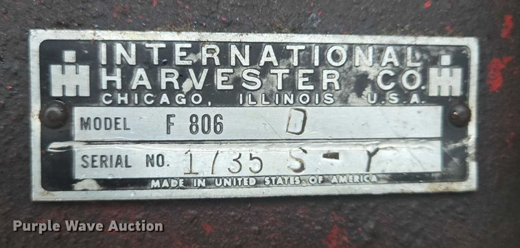 image for item EB1203 1964 Farmall 806 tractor