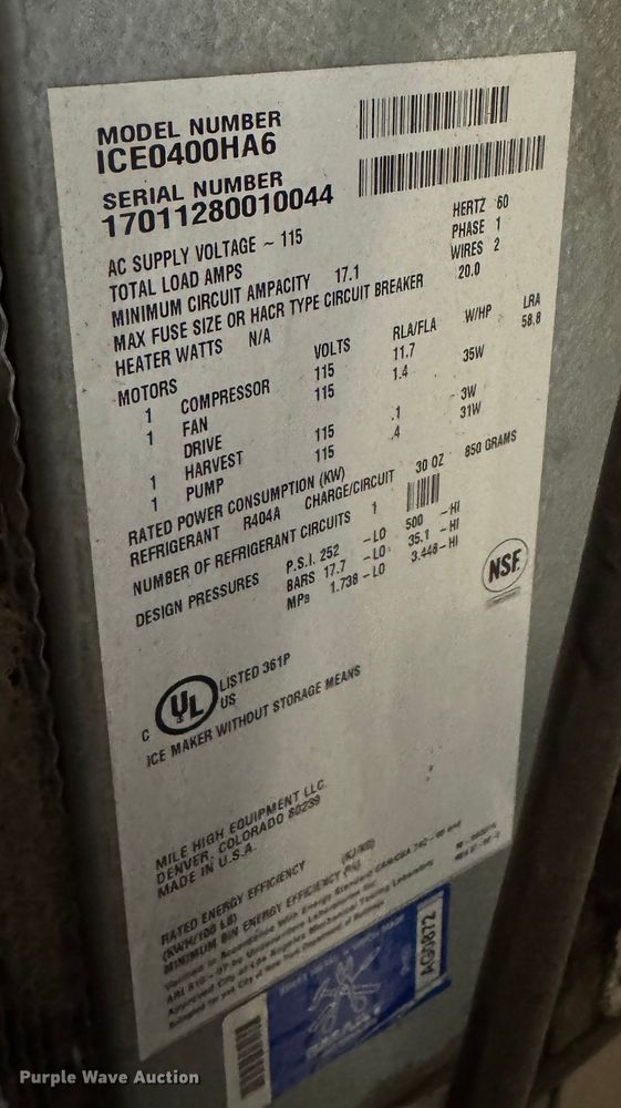 image for item EB1474 ICE-O-Matic B40PSB ice maker