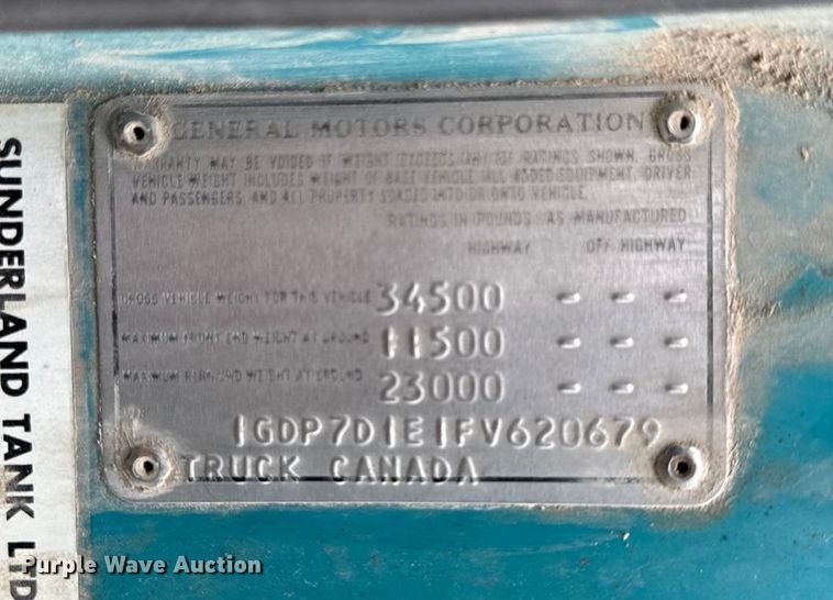 image for item EC4488 1985 GMC C7000 grain truck