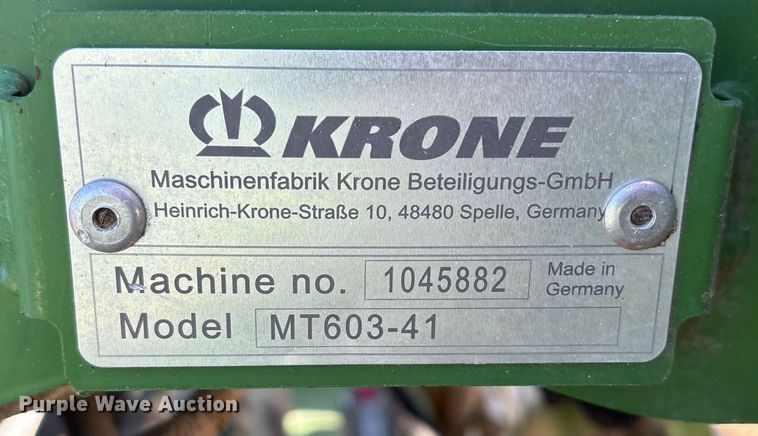 image for item ED5080 Krone MT603-41 disc mower