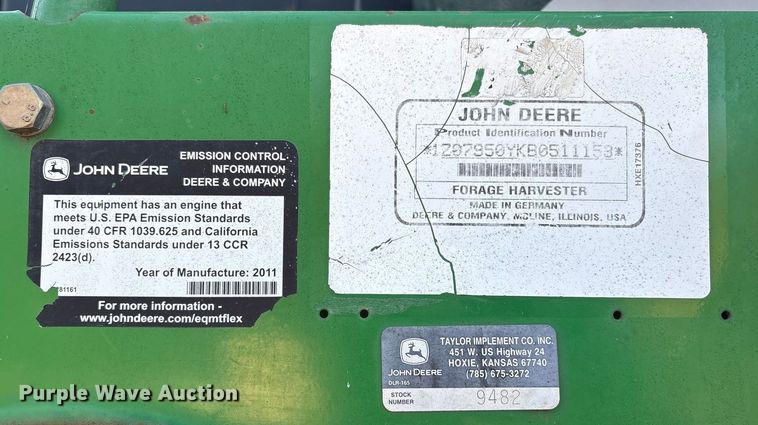 image for item EG8308 2011 John Deere 7950 forage harvester