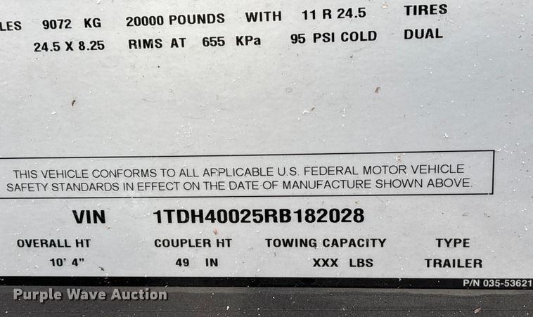 image for item EM0055 2024 Timpte Super Hopper grain trailer