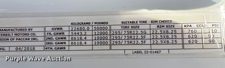 image for item EM6193 2019 Peterbilt 579 semi truck