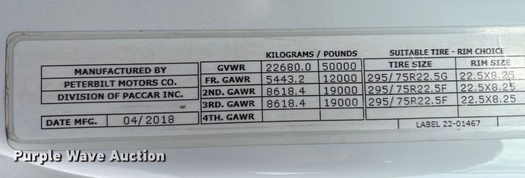 image for item EM6195 2019 Peterbilt 579 semi truck