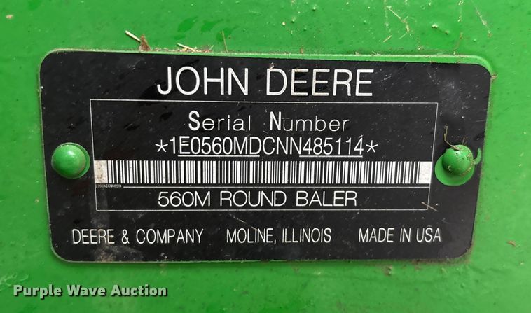 image for item EN5832 2022 John Deere 560 M round baler