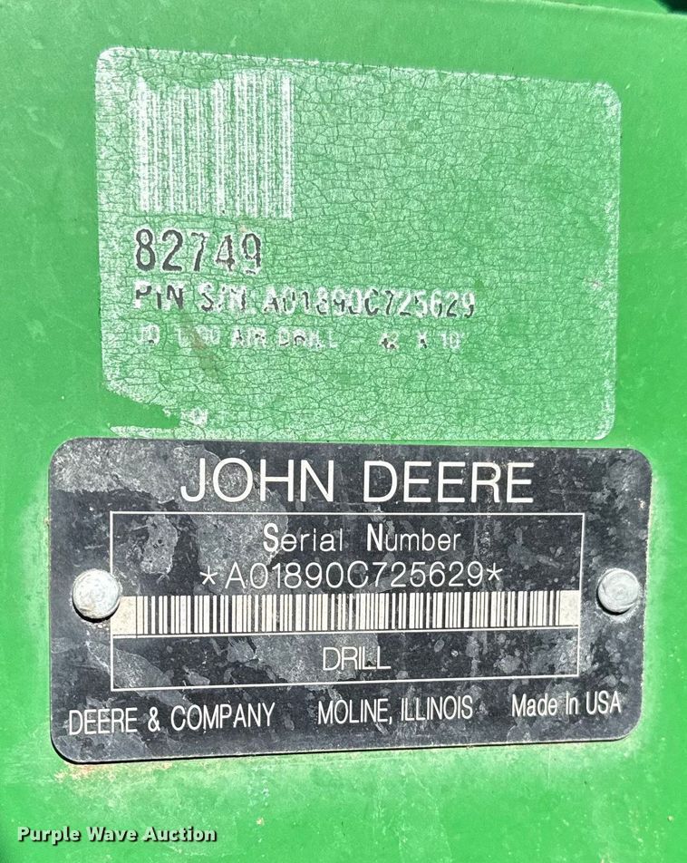 image for item EP2635 2008 John Deere 1890 air seeder