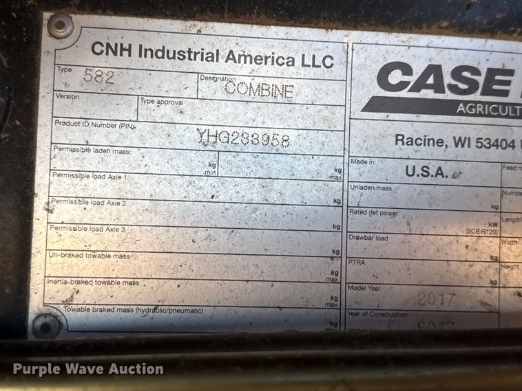 image for item EP2651 2017 Case IH 8240 combine