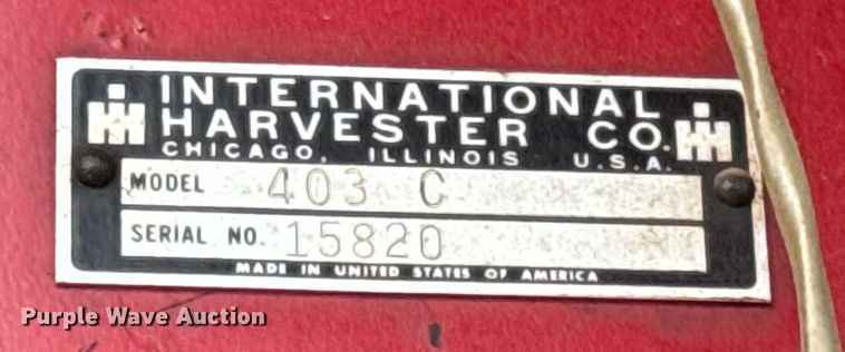image for item ER0301 International Harvester 403C combine
