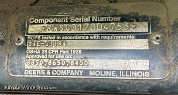 image for item ET4054 1983 John Deere 8650 4WD tractor