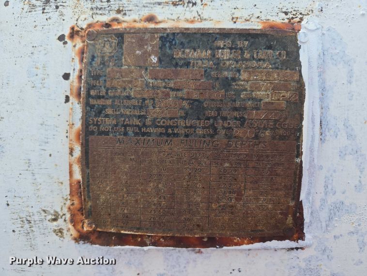 image for item ET5293 1950 McNamar Boiler & Tank Co A0 propane tank