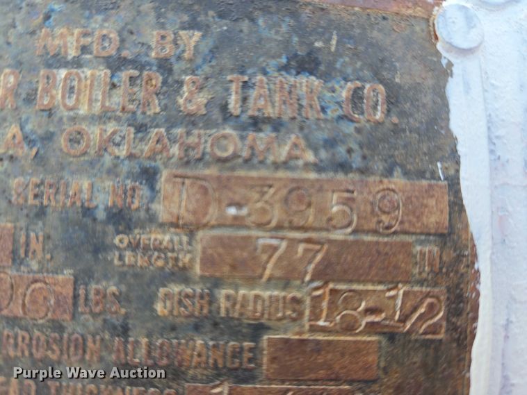 image for item ET5293 1950 McNamar Boiler & Tank Co A0 propane tank