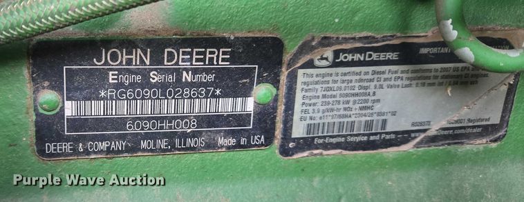 image for item ET5439 2008 John Deere 9770 STS combine