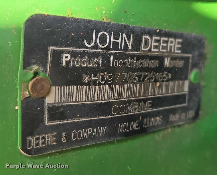 image for item ET5439 2008 John Deere 9770 STS combine