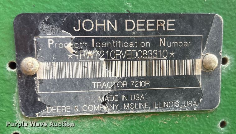 image for item EU4742 2014 John Deere 7210R MFWD tractor