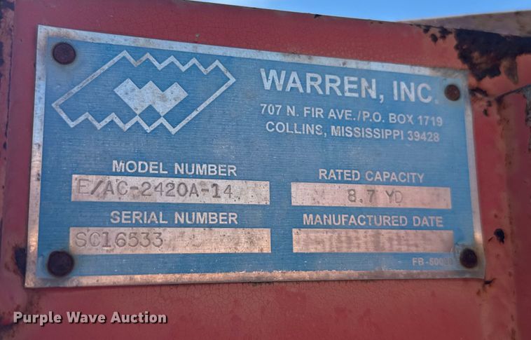 image for item EU5496 Warren E/AC-2420A-14 spreader bed