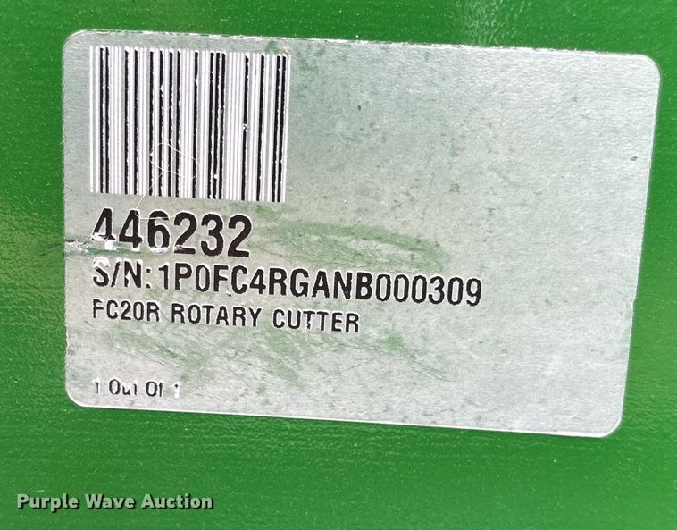 image for item EU6367 2022 John Deere FC20R batwing rotary mower