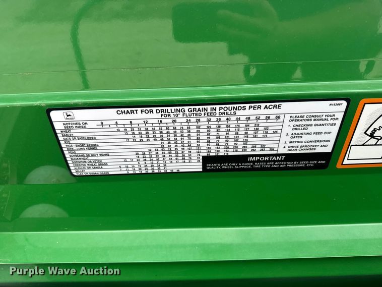 image for item EU6369 2010 John Deere 1590 grain drill