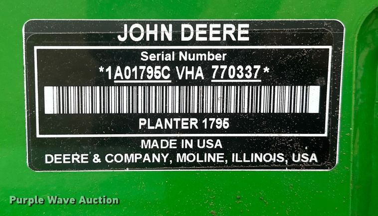 image for item EU6372 2017 John Deere 1795 Max Emerge split row no-till planter