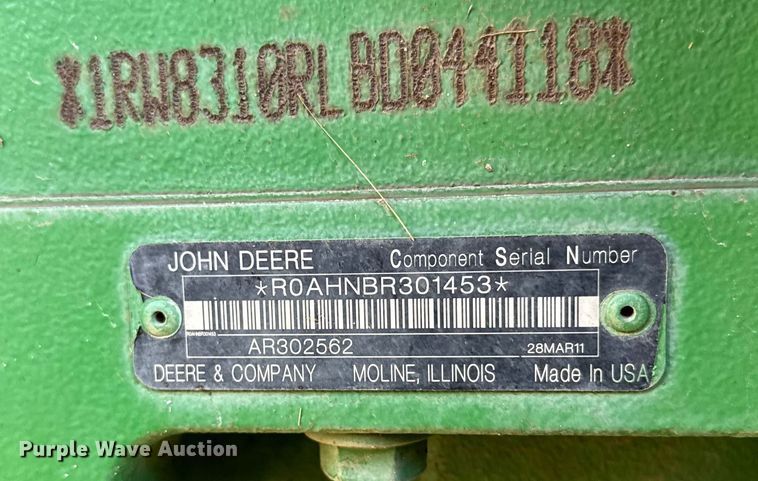 image for item EU6430 2011 John Deere 8310R MFWD tractor