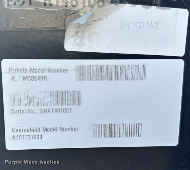 image for item EU6470 2019 Kubota DMC8540R swather / windrower