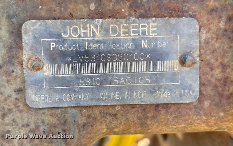 image for item EV2556 2000 John Deere 5310 MFWD tractor