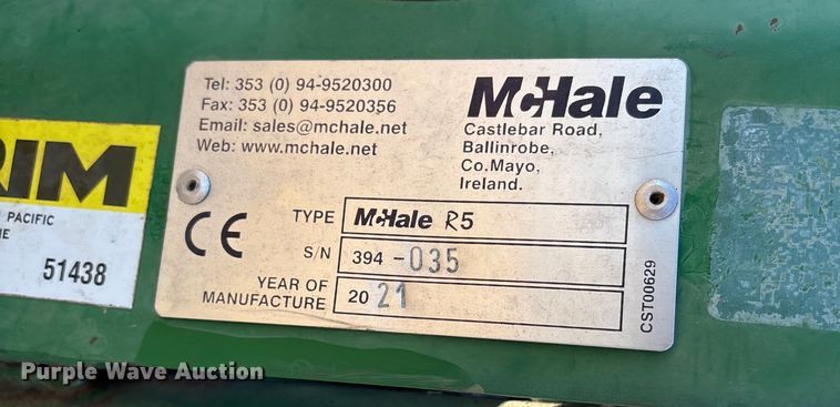 image for item EV2557 2021 McHale R5 skid steer bale grabber