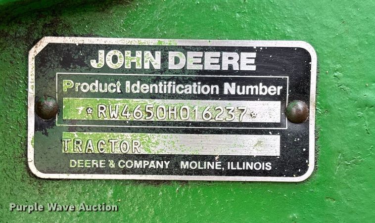 image for item EV3479 1988 John Deere 4650 tractor