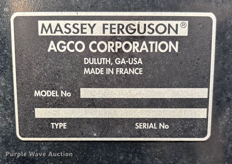 image for item EV3481 2007 Massey Ferguson 5460 MFWD tractor
