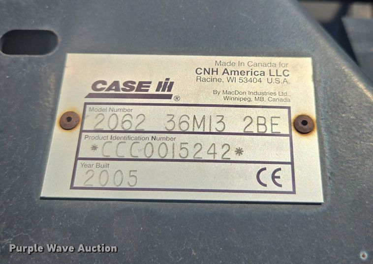 image for item EV4419 2005 Case IH 2062 36M13 2BE flex draper head